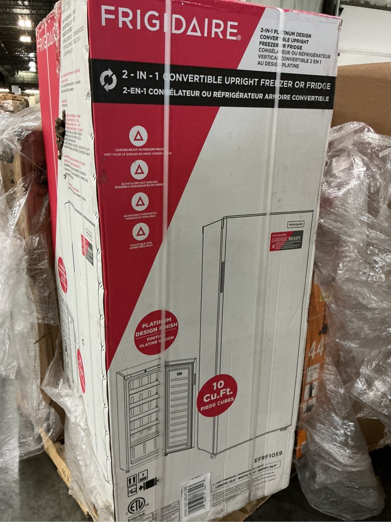 Condition photo showing New/Like New for 10.0 cu ft upright freezer -stainless steel | efrf1007-ss