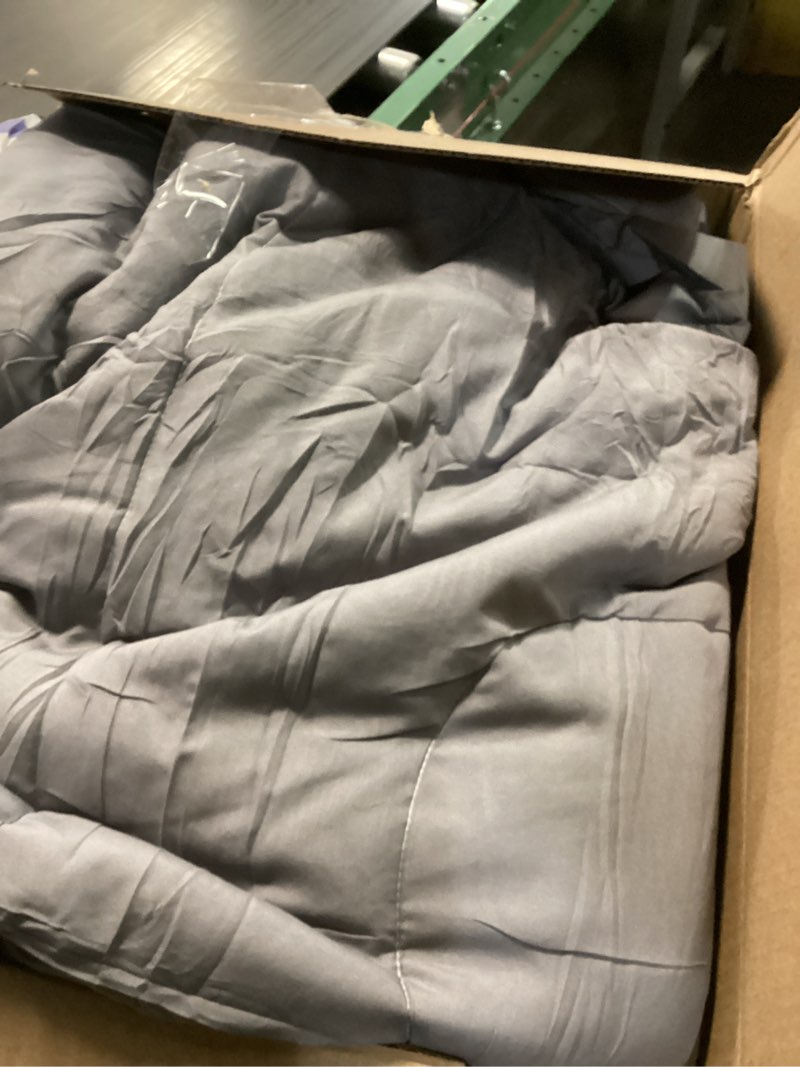 Condition photo showing As Is for Bare Home Comforter - Reversible Colors - Goose Down Alternative - Ultra-Soft - Premium 1800 Series - All Season Warmth - Bedding Comforter (Twin/Twin XL, Grey/Light Grey)