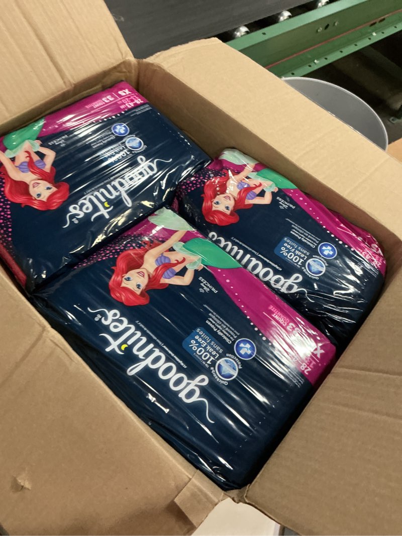 Condition photo showing Good Condition for Goodnites Girls' Nighttime Bedwetting Underwear, Size Extra Small (28-43 lbs), 99 Ct, Packaging May Vary X-Small 99