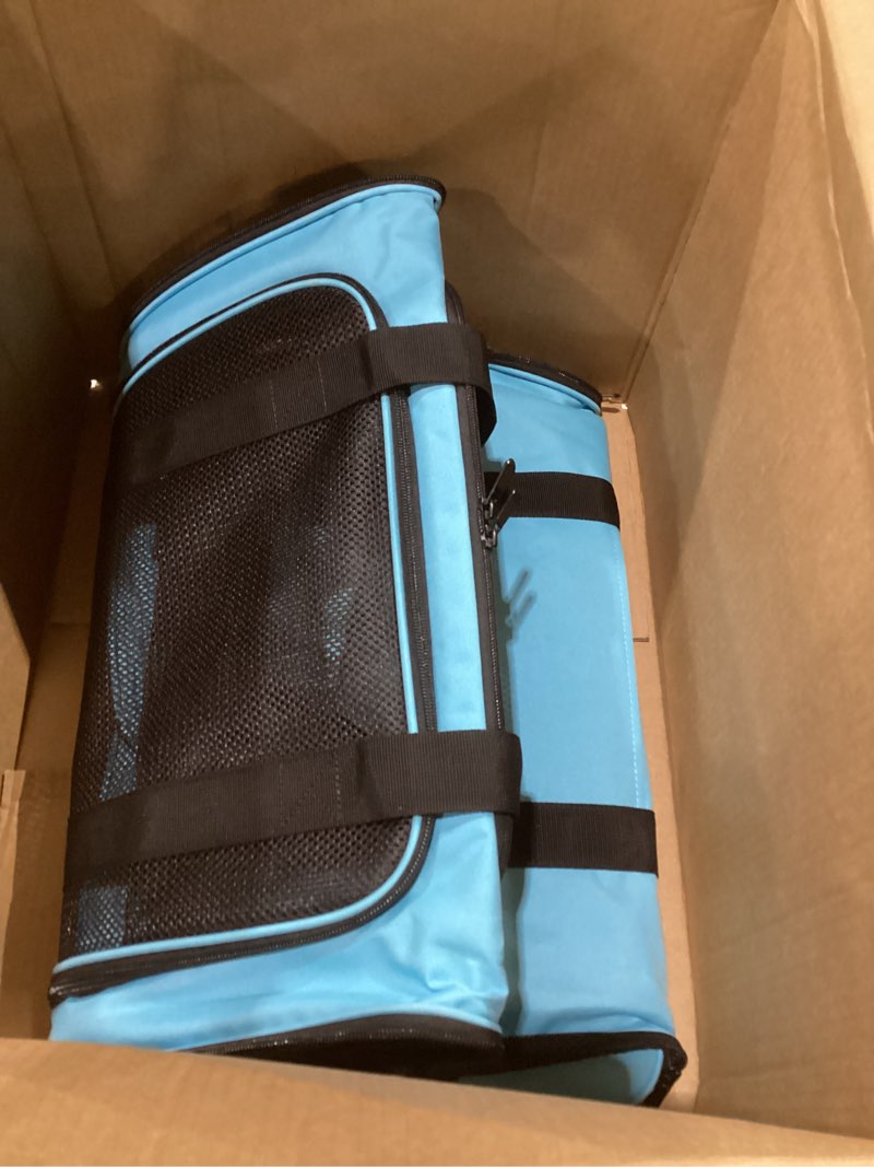 Condition photo showing Good Condition for henkelion large cat carriers dog carrier pet carrier for large cats dogs puppies up to 25lbs, big dog carrier soft sided, collapsible travel puppy carrier - large - blue 20.0"l x 13.0"w x 13.0"h blue
