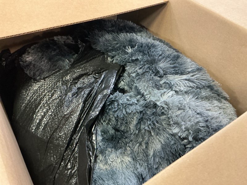 Condition photo showing As Is for bedsure gentlesoft fluffy tie dye black king size blanket for bed, thick soft sherpa faux fur fleece bedding fuzzy plush winter warm heavy large king blanket, cozy black gifts for men women, 108x90 03- tie dye black king (108" x 90")