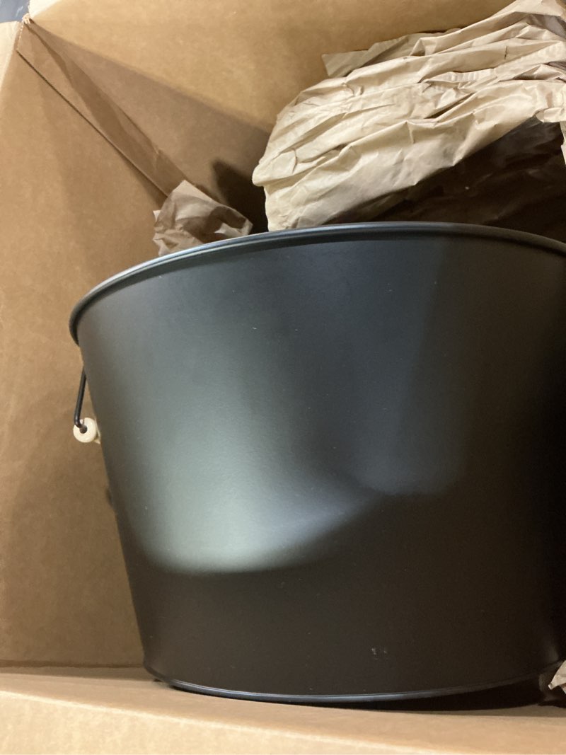 Condition photo showing Good Condition for Large 5.5 Gallons Beverage Tubs for Parties, 21L Ice Bucket with Wooden Handles, Black Galvanized Tub, Ideal Party Tubs for Drinks 5.5gallons 1pack