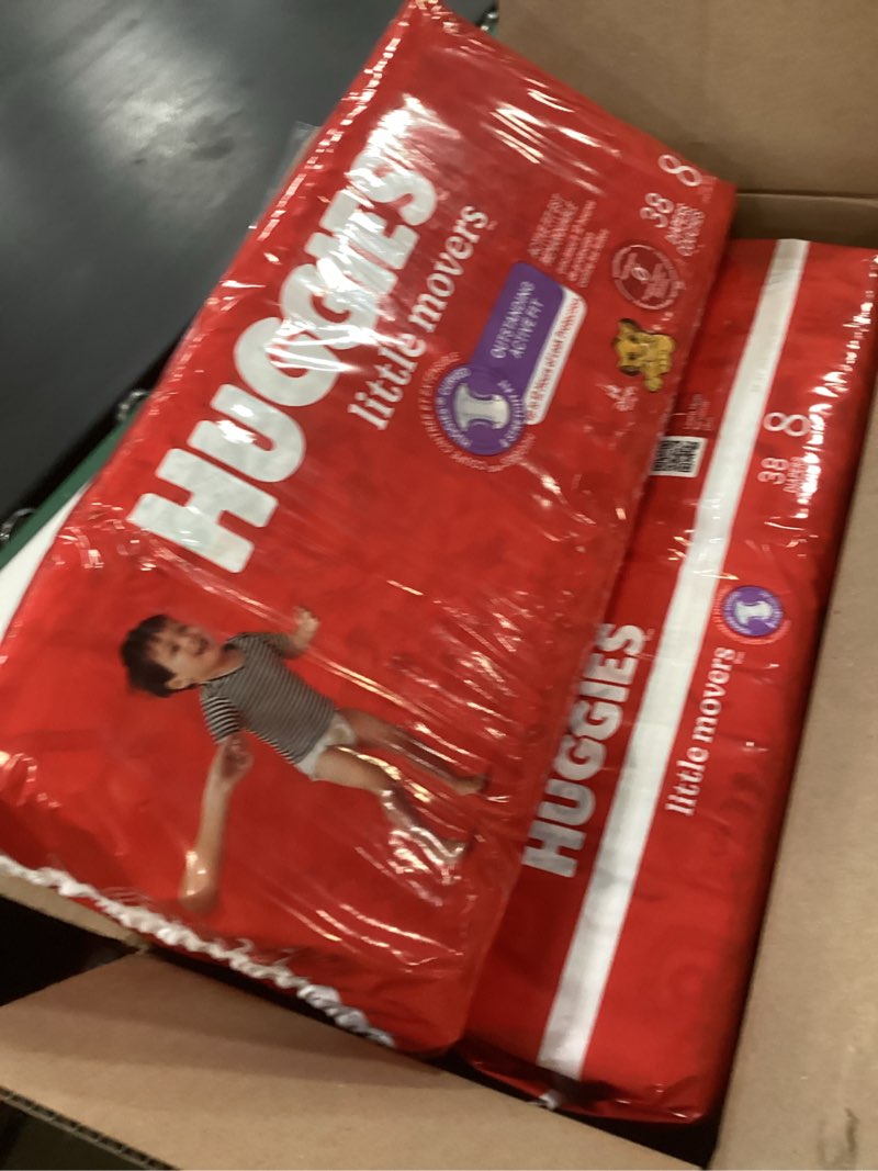 Condition photo showing New/Like New for Huggies Little Movers Baby Disposable Diapers - Size 8 - 76ct