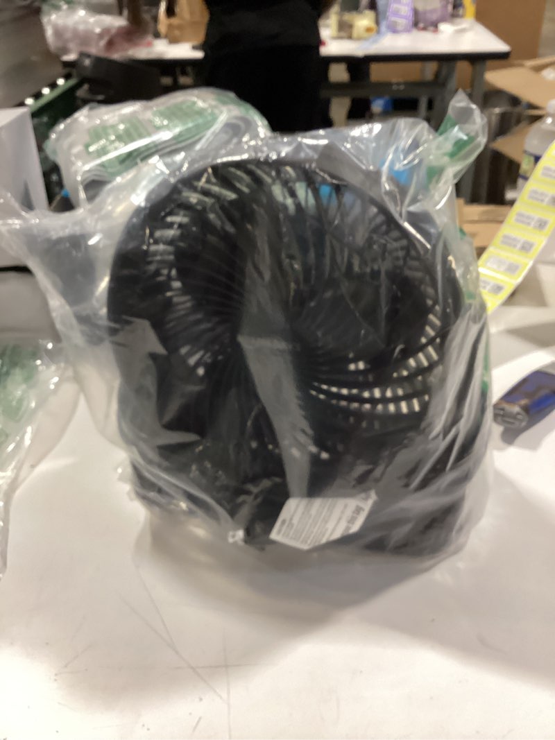 Condition photo showing As Is for (similar to stock photos) fan for bedroom, 12 inches, 70ft powerful airflow, 25db quiet table air circulator fans for whole room, 120° adjustable tilt, 3 speeds, desktop fan for home, office, kitchen black