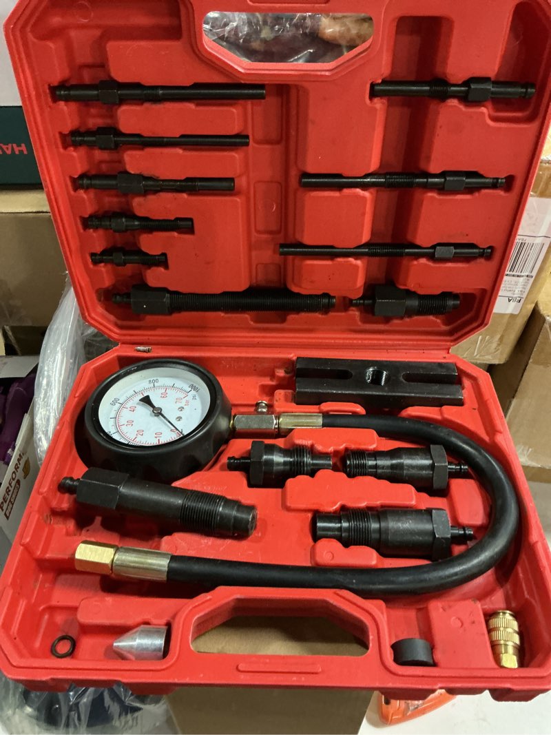 Condition photo showing New/Like New for 17pc Diesel Engine Compression Tester Kit, Diesel Compression Tester Cylinder Pressure Gauge for Diesel Cars and Trucks(red)