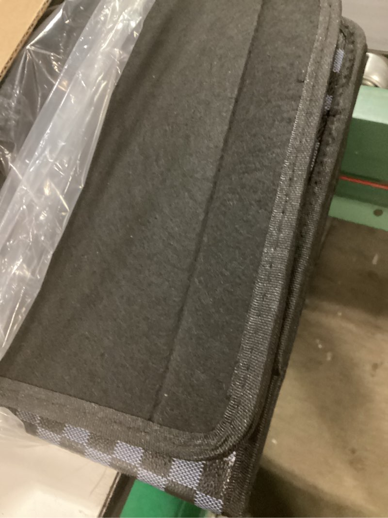 Condition photo showing Good Condition for trunk organizer for suv - leather storage box, extra large, magnetic lid, collapsible and adjustable car organizer extra large checked