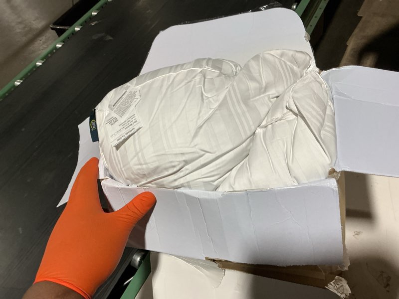 Condition photo showing Good Condition for serta down illusion soft hypoallergenic soft/medium bed pillows for side, stomach or back sleepers (2 pack), queen, white white queen soft/medium