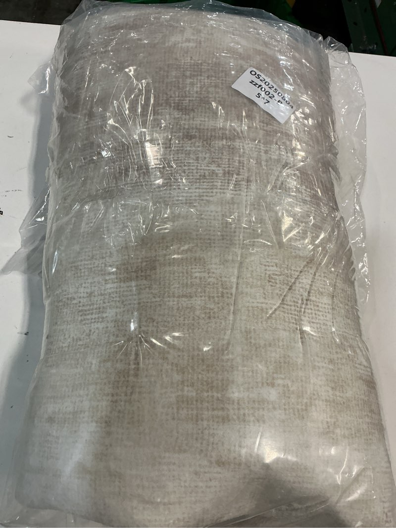 Condition photo showing New/Like New for Area Rugs 5x7 Living Room: Washable Rug Modern Abstract Large Rug Soft Non Slip Neutral Rug Stain Resistant Indoor Carpet for Bedroom Kitchen Dining Room Table Nursery Home Office Rugs(Beige,5'x7') Beige 5' x 7' (Rectangular)