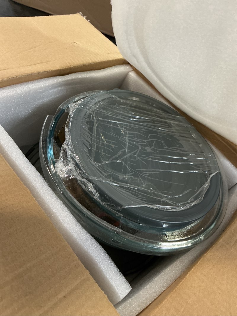 Condition photo showing As Is for m mcirco glass mixing bowls with lids, 4 packs glass bowl set, nesting bowls for meal prep, food storage, bowls for cooking, baking, bpa-free, 0.8/1.7/2.9/4.8 qt 4pcs