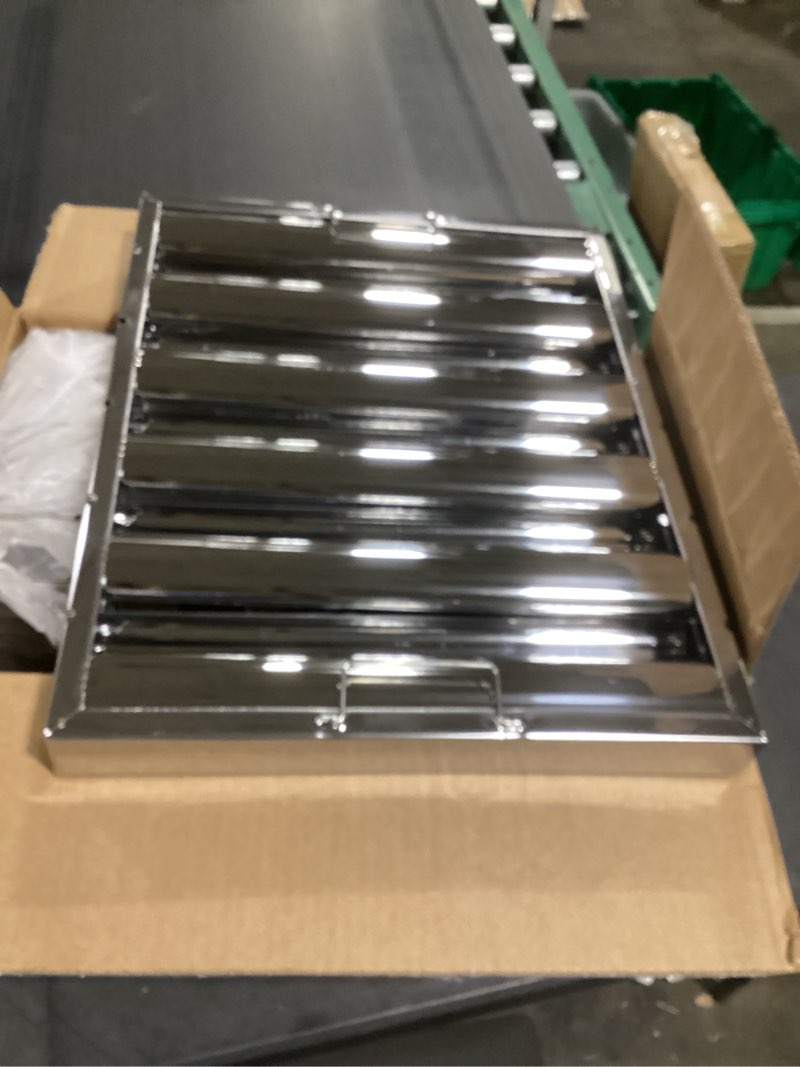 Condition photo showing New/Like New for similar to  hood filters 19.5w x 19.5h inch 430 stainless steel pack of 6, 7 grooves commercial hood filters, commercial kitchen range hood filter for grease rated commercial kitchen exhaust hoods