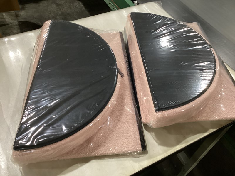 Condition photo showing New/Like New for Large Ottoman with Storage Space, Set of 2 Foldable Footrest Stools, Multifunctional Ottomans Coffee Table (Pink)