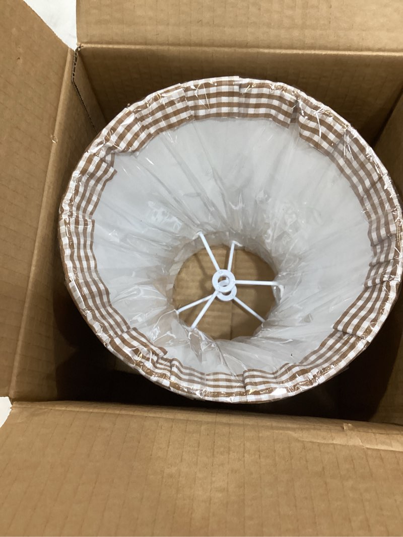 Condition photo showing Good Condition for Pleated Lamp Shades Set of 2, 5" Top x 9" Bottom x 7" Slant Chandelier Shades Block Print Floral Scallop Lampshades for Vintage Cottagecore Table Bedroom Home Decor Creeper