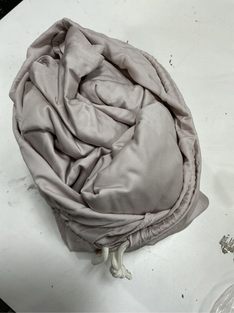 Condition photo showing As Is for bamboo duvet cover set, full/queen, soft blush