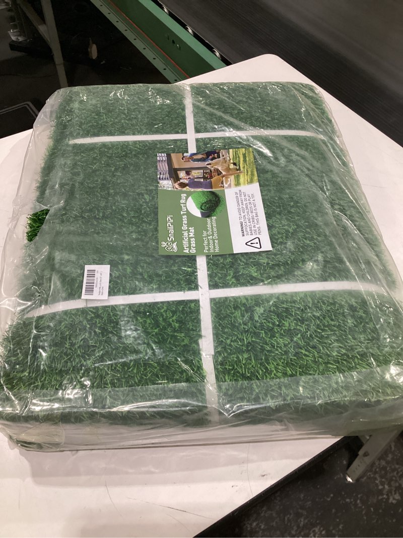 Condition photo showing New/Like New for Artificial Grass 4ft X 2ft, 1 Inch Artificial Turf Front Door Mats, Indoor Outdoor Grass Carpet with Drainage Holes for Entrance, Pet, Patio, Home Decoration, Easy to Clean 48” x 24”