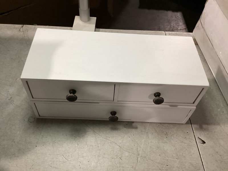 Condition photo showing Good Condition for Yesland 2 Packs Floating Nightstand with Drawer - Rustic Wood Floating Wall Mounted Drawers Floating Shelf with Drawer for Living Room, Bedroom, Kitchen, Wall Decor, Storage, Display - White