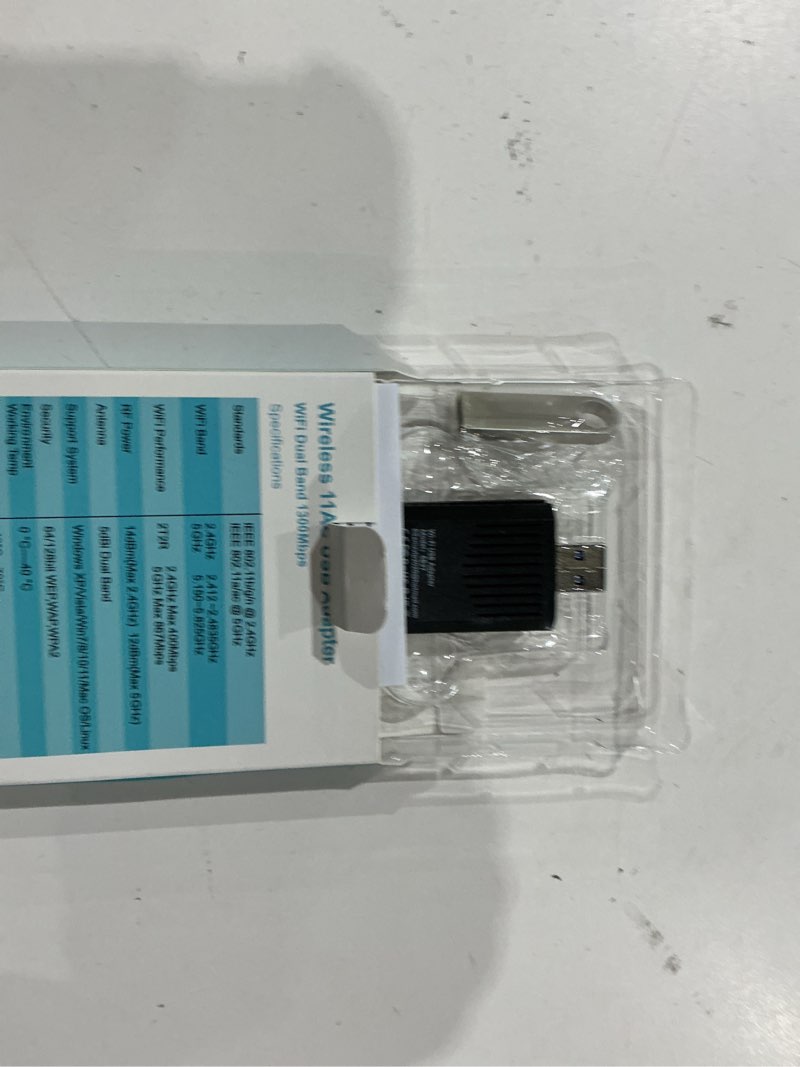 Condition photo showing Good Condition for ac1300 usb 3.0 wifi adapter for pc, super-fast wireless network card dongle high gain 5dbi antenna dual band 2.4g/5ghz w/usb driver for win 11 10 8.1 8 7 laptop desktop, plug n play ac1300mbps-6b37