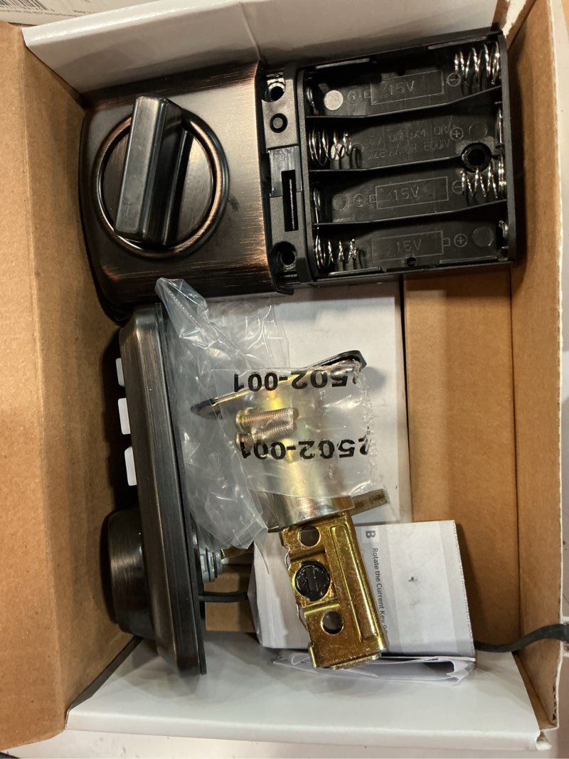 Condition photo showing As Is for kwikset smartcode venetian bronze zinc electronic deadbolt
