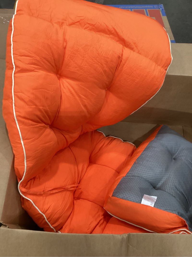 Condition photo showing Good Condition for magic elephant chaise lounge cushions outdoor, memory foam replacement patio pool lounge chair cushion with ties for outdoor furniture, 74 x 22 x 4 inch (orange)