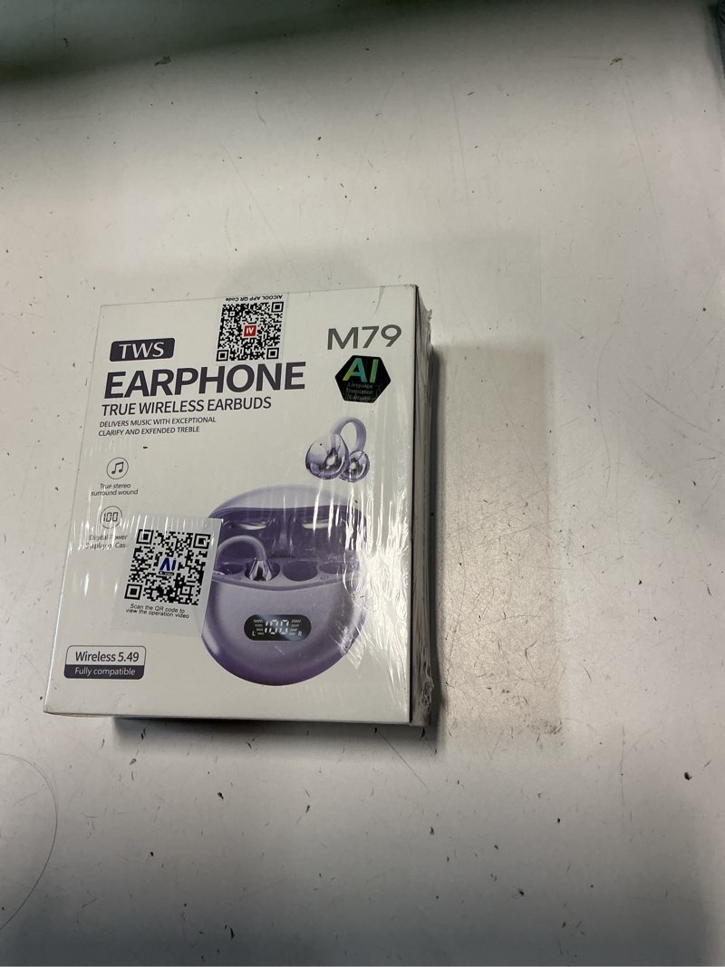 Condition photo showing New/Like New for AI Translation Earbuds Real-Time 3-in-1 Language Translator with 144 Languages & 4 Modes, Clip-On Open-Ear Bluetooth 5.4 Headphones with Mic, IPX5 Waterproof, 40H Playtime, Gift for Travelers/Students