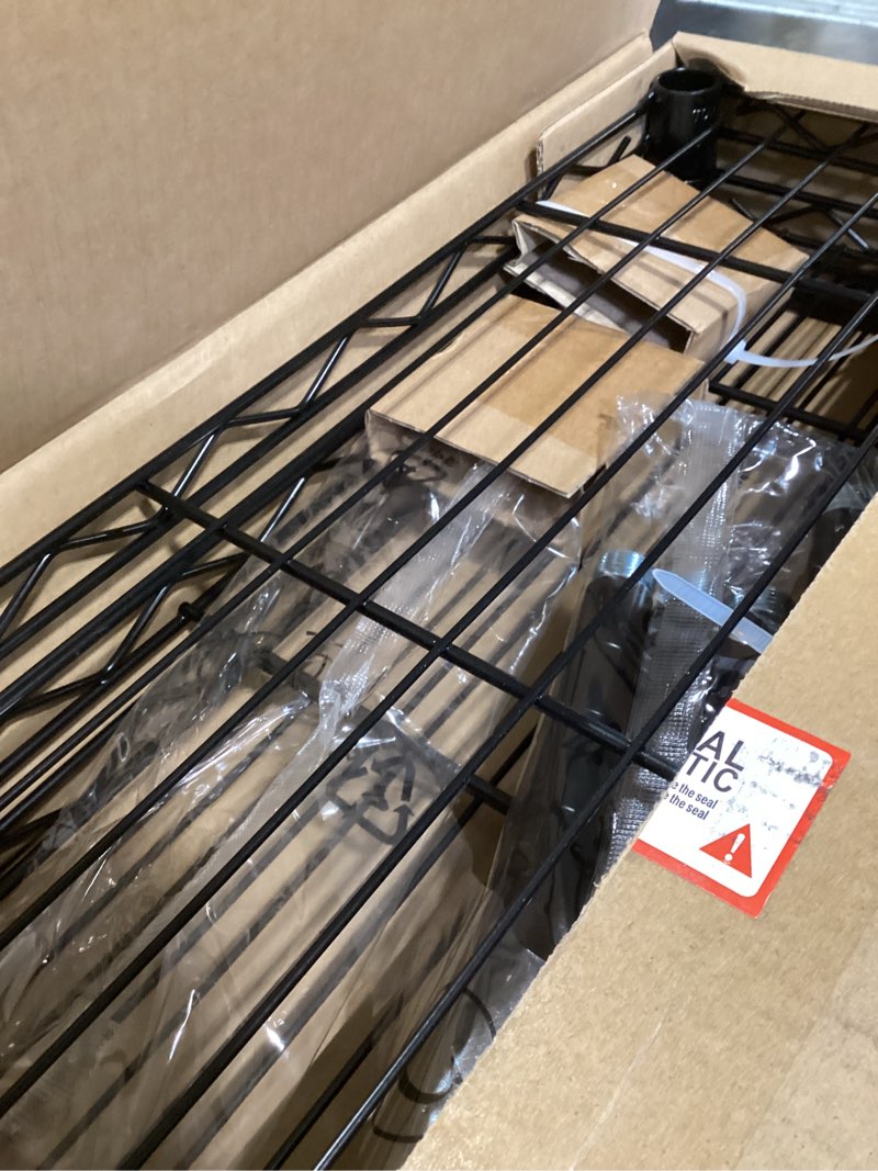 Condition photo showing New/Like New for dumos 3-tier metal wire storage shelves, adjustable standing storage rack shelf, heavy duty steel shelving unit organizers for kitchen bathroom pantry garage, 23.2" w×13.4" d×30.3" h, black 3 tier-23.2"w×13.4"d×30.3"h