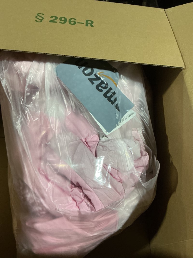 Condition photo showing As Is for Feelyou Kids Pink Bowknot Bed in A Bag Full Size, Personalized Initial A Comforter Set with Sheets Princess Glitter 7 Pieces Bedding Set Boys Girls Bow Alphabet Teens Bed Set Bedroom Decor 7Pcs Pink a Full