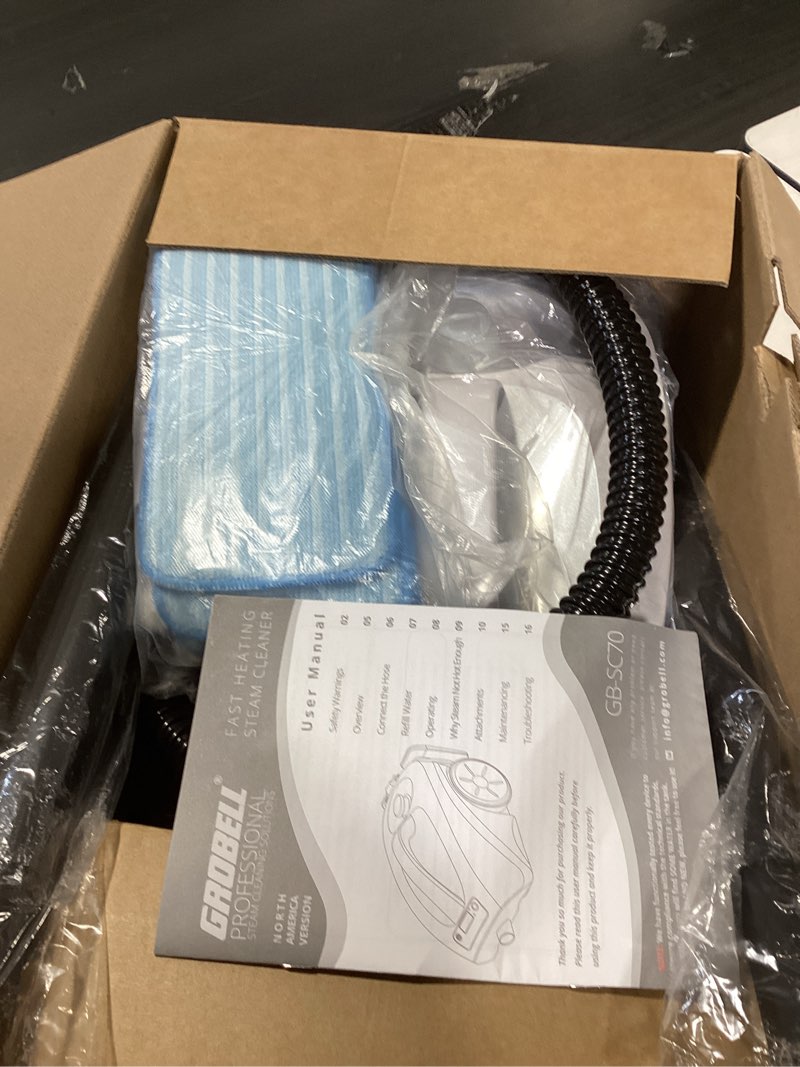 Condition photo showing New/Like New for mcculloch mc1385 deluxe canister steam cleaner, 2-hour runtime, chemical-free, 23 accessories: mop head, brushes & more - built for home, tile, carpet, furniture, & personal car detailing
