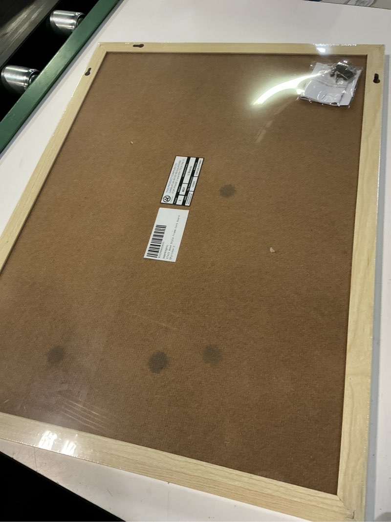 Condition photo showing As Is for u brands cork bulletin board, 18" x 24" inches, light birch wood frame (265u00-01) cork board