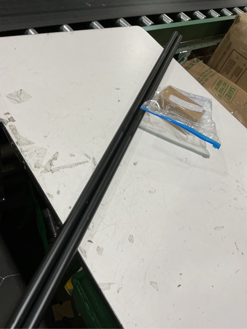 Condition photo showing Good Condition for black curtain rod-euplar 1 inch long curtain rod with decorative square finials, 72-144 inch adjustable window curtain rods for living room,kitchen 72-144" black