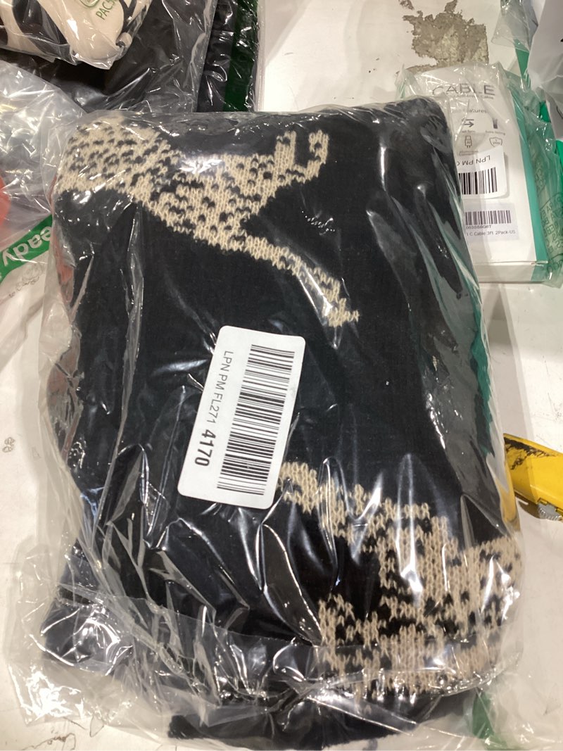 Condition photo showing New/Like New for wdirara women's leopard tiger print sweater high neck long sleeve fuzzy knitted pullover top x-large black