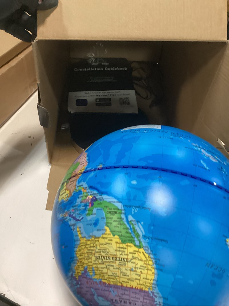 Condition photo showing As Is for USA Toyz Illuminated World Globe with Stand - 3in1 STEM Globes for Adults and Kids, Constellation Map, Built-In LED Night Light Lamp, Easy to Read Texts, Non-Tip Base, 13.5 Inch Tall, 9 Inch Diameter 9" Diameter