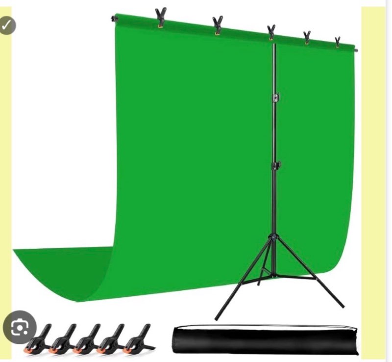 Green Screen Backdrop with Stand Kit, 6.5 X 10 Ft Green Screen, 6.5 X 6.5 Ft Backdrop Stand with Car