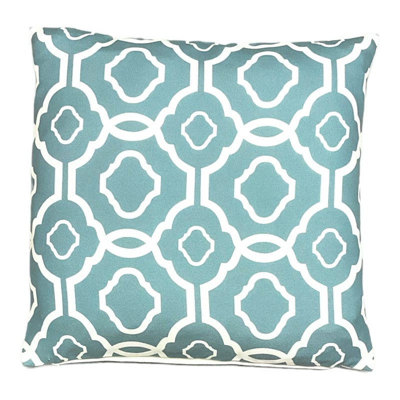 Genevee Square Pillow Cover Color: Aqua 2 pcs 17x17