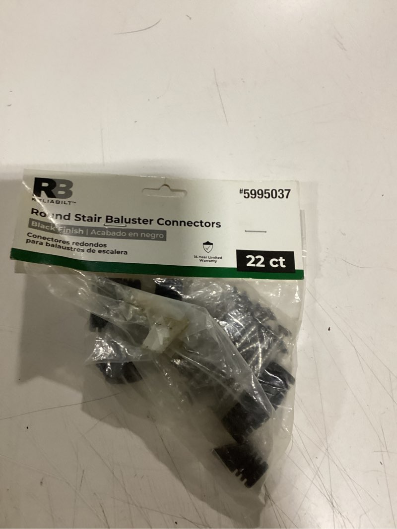 Condition photo showing New/Like New for reliabilt 0.5-in x 0.5-in black sand plastic baluster connector (22-pack)