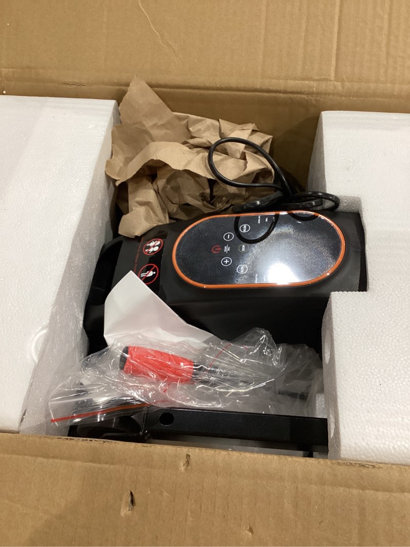 Condition photo showing Good Condition for STYNGT Under Desk Elliptical Exercise Machine, Elliptical Leg Exerciser as Seen on TV, 12 Speeds Leg Exerciser While Sitting for Seniors, Portable Electric Seated Foot Pedal Exerciser for Home Office Black and White