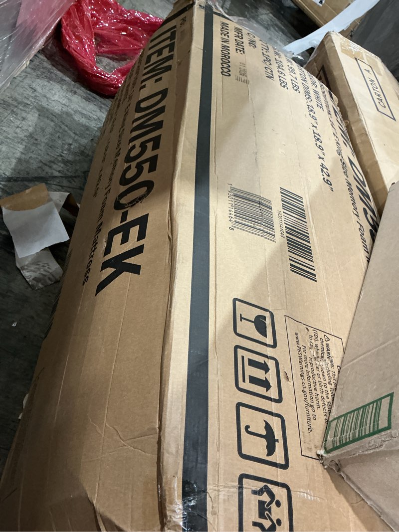 Condition photo showing New/Like New for fdw | 14 inch king mattress | medium firm | gel memory foam mattress | white | bed in a box, certipur-us certified | pressure relief, cooling ventilated foam | washable removable cover white king 14 in