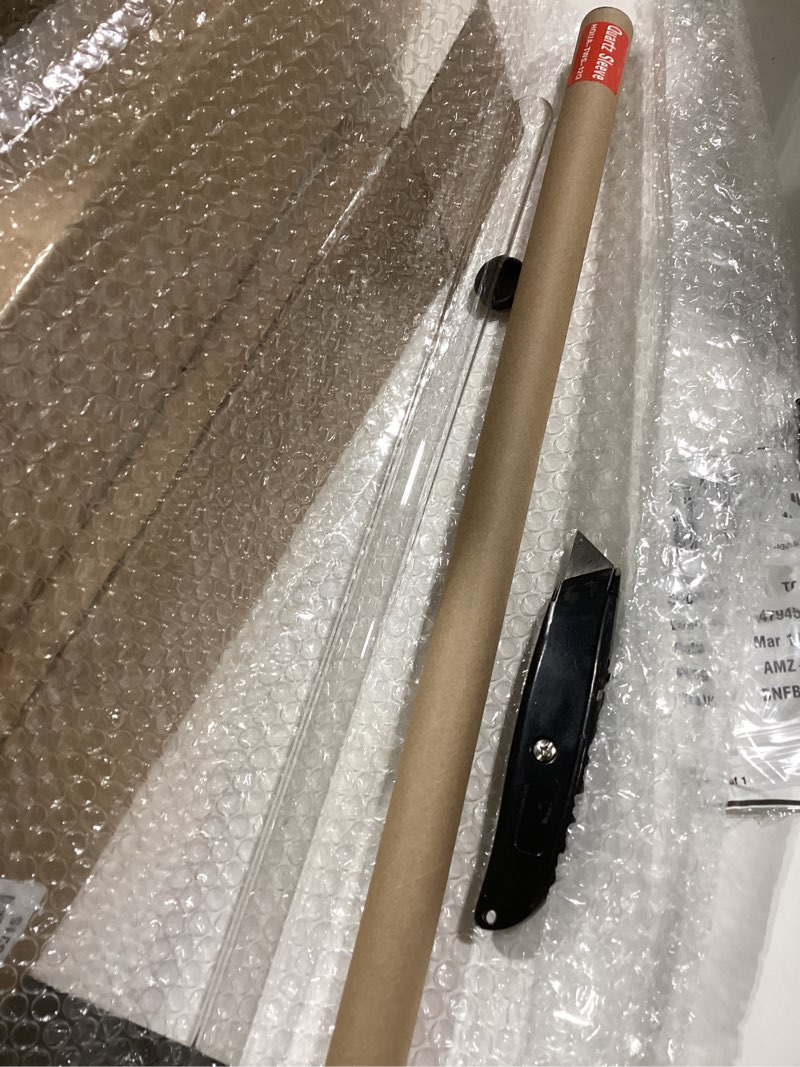 Condition photo showing As Is for HQUA-TWS-12Q Quartz Sleeve Only Fit HQUA-TWS-12, TWS-121 UV Water Disinfection System,2 Pack, 6 o-rings contained.
