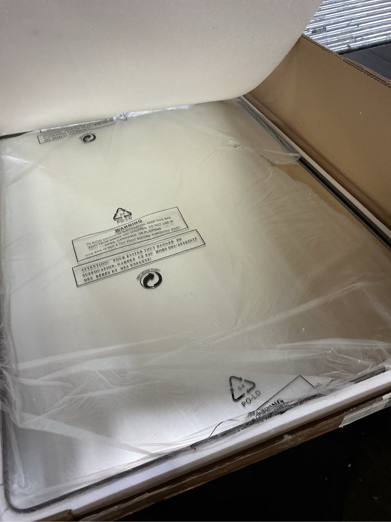 Condition photo showing New/Like New for Brushed Bronze Bathroom Mirror Wall Mounted Vanity Mirror with Rounded Corner Metal Framed, Tempered Glass, Anti-Rust(Horizontal/Vertical), 48 x 32 Inch