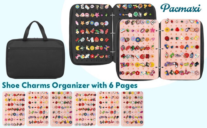 PACMAXI X-Large Shoe Charms Organizer with 588 Holes, Oversized Shoe Charms Display Holder with 6 Pa