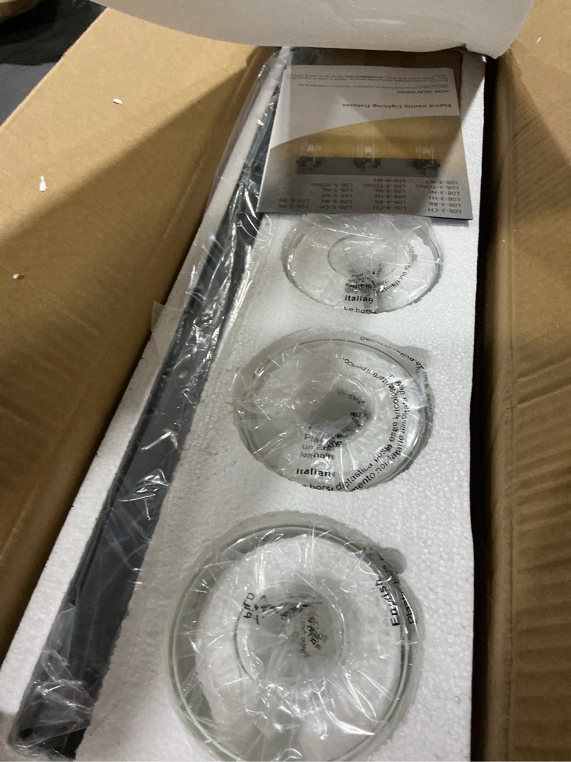 Condition photo showing Good Condition for bathroom vanity light, 3 light matte black vanity lights with clear glass shade, 22in modern wall sconces, bathroom lighting fixtures over mirror for living room 3-light black