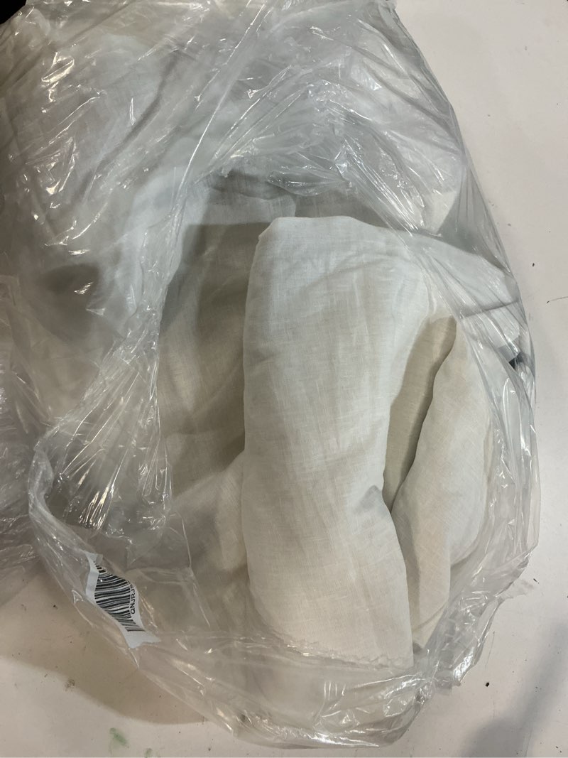 Condition photo showing As Is for european linen true blackout curtain - single panel, 96x96, white