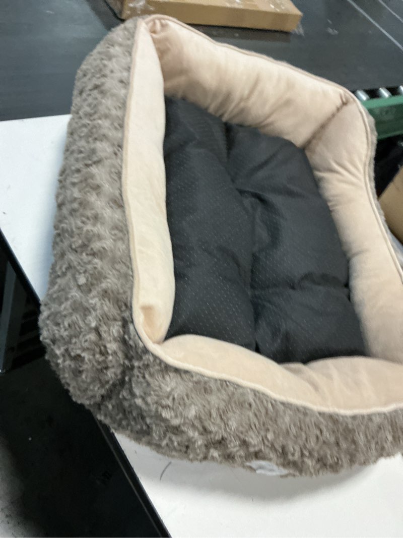 Condition photo showing As Is for JOEJOY Rectangle Dog Bed for Large Medium Small Dogs Machine Washable Sleeping Dog Sofa Bed Non-Slip Bottom Breathable Soft Puppy Bed Durable Orthopedic Calming Pet Cuddler, Multiple Size, Beige M(25"x 21"x 8") Beige