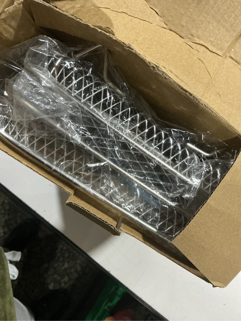 Condition photo showing Good Condition for Lancisism 3 Stackable Dehydrator Racks with 8pcs Foot Cover, Cleaning Sponge& Oil Brush - 8" Square Racks Fits for Cosori, Instant Vortex, Nuwave Air Fryer, Ninja Foodi Grill 304 Stainless Steel 02 3 Layers Rack Square Set