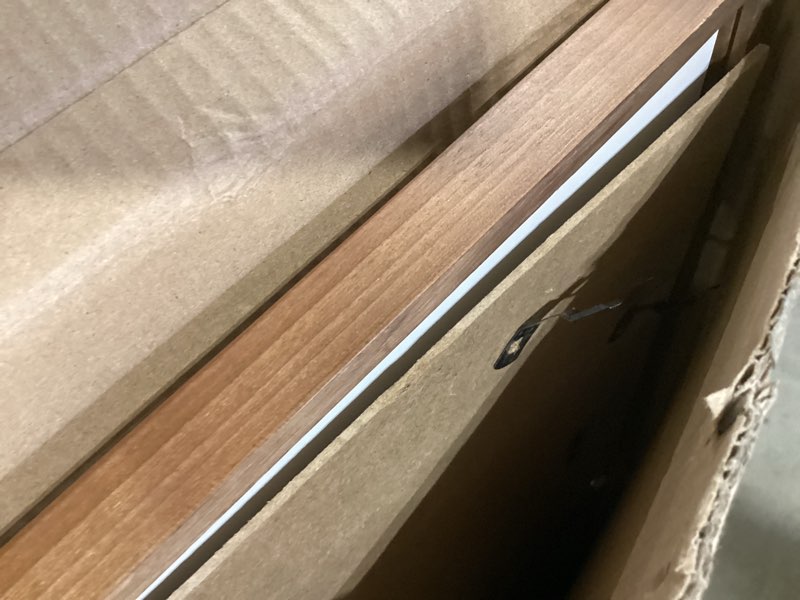 Condition photo showing As Is for 4x6 picture frame, usa-sourced natural walnut wood photo collage frame with hd tempered glass, modern simple 4 x 6 wooden frame matted to 3.5x5, gallery wall frames for art, wall or tabletop display usa-sourced walnut wood 4x6, 1p