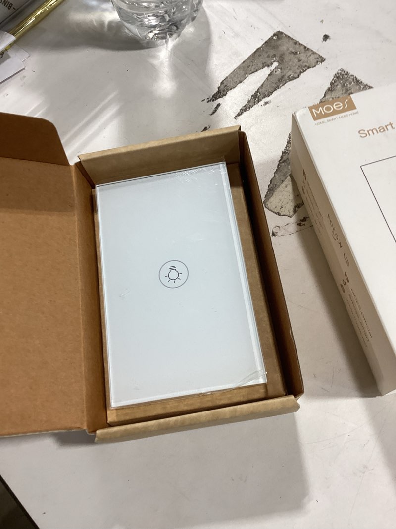 Condition photo showing Good Condition for moes dimmer switch for led lights, full range dimming, wifi smart light switch neutral wire required, single pole, 300w inc, 75w led/cfl, smart life/tuya app remote control,white single dimmer switch white