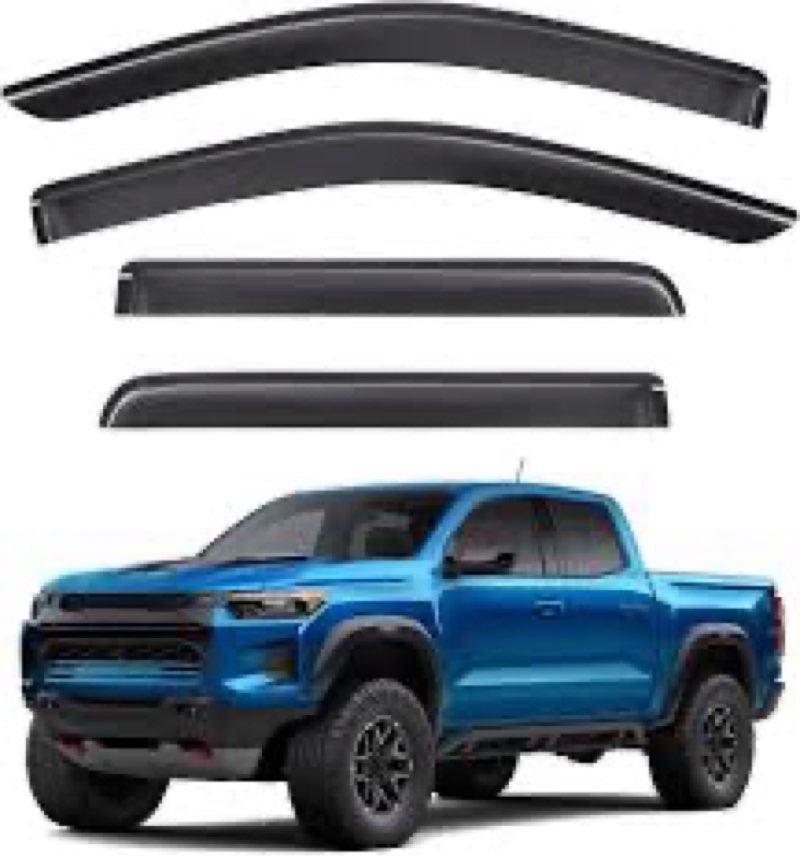 GEARMEISTER Tape-On Rain Guards Fit for Chevy Colorado/GMC Canyon 2023 2024 2025, Window Visors Side