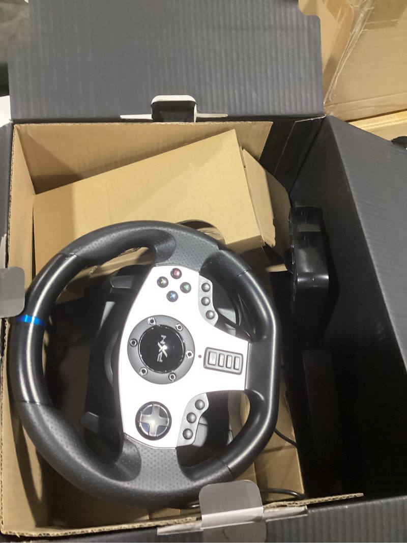 Condition photo showing As Is for PXN V9 Gaming Racing Wheel pc Steering Wheel With Pedals and Shifter 270/900° Dual-Motor Feedback Driving gaming Racing Wheel for PC,PS4,PS3,Xbox One, Xbox Series X/S,N-Switch