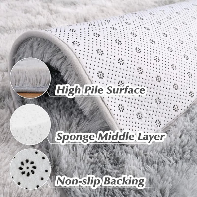 Antonije Tie Dye Shag Area Rug in Gray