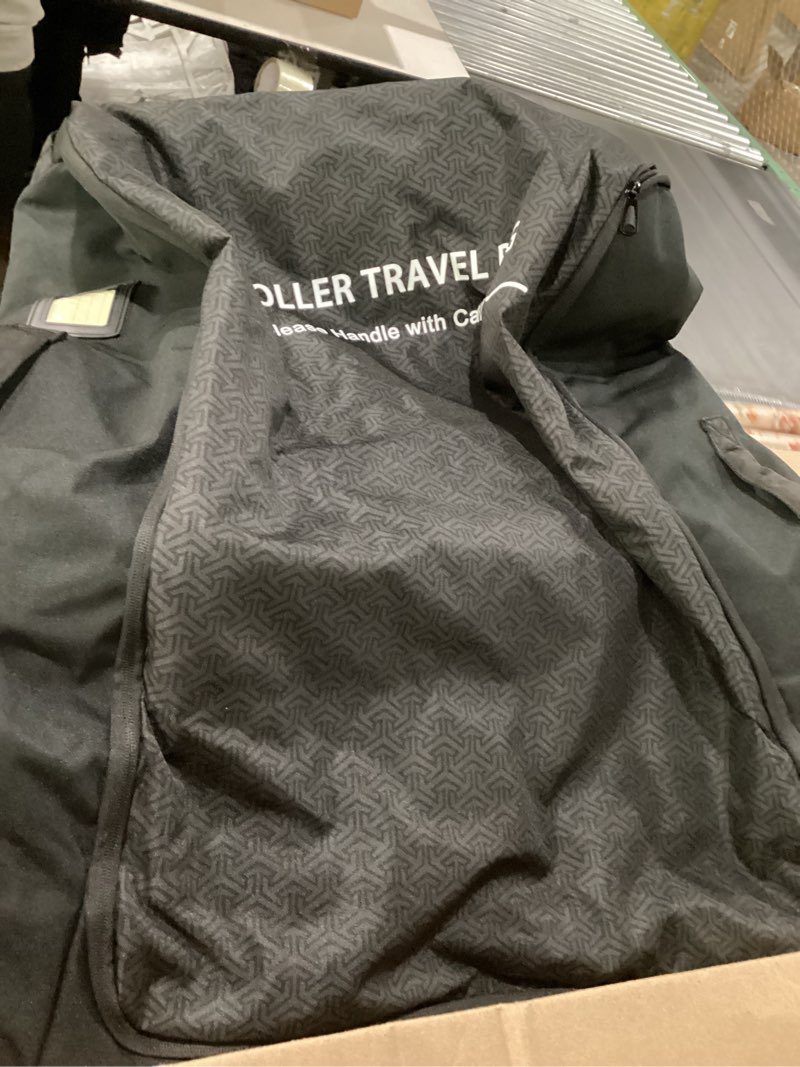 Condition photo showing As Is for RAYMACE Padded Stroller Travel Bag for Airplane with Wheels Fits to UPPAbaby Vista V2 V3, Cruz V2 V3,Travel Safe Protection Storage Bag, Patterned Design, Black