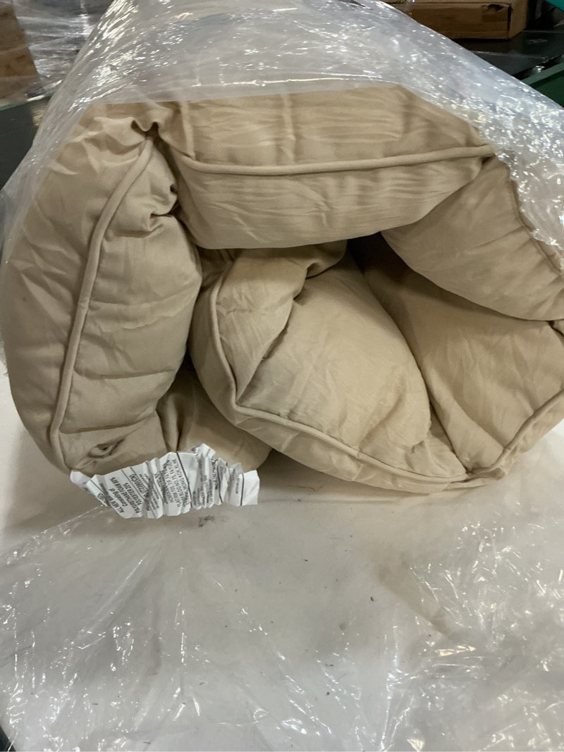 Condition photo showing Good Condition for tufted bench cushions for outdoor furniture, 59" x 18" porch swing cushions filled with foam, overstuffed patio cushions for bench loveseat with 2-3 seats,thick and water resistant, beige beige 59" x 18" x 5"