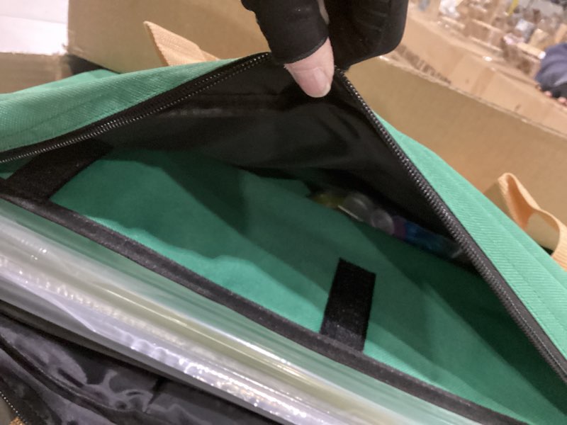Condition photo showing Good Condition for american mahjong game set, 166 green tiles, 4 all-in-one color rack/pushers, complete mahjong tile set?green carrying bag